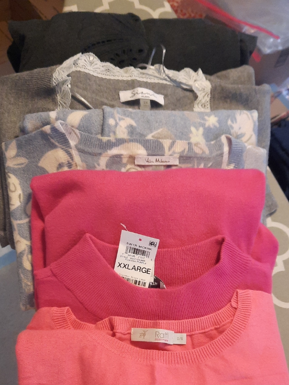 Raffi Pink and Hot Pink Women's Knit Tops